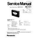 Panasonic RQ-X21 Service Manual