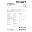 Sony AIR-SA20PK Service Manual