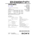 Sony BDV-E300 Service Manual