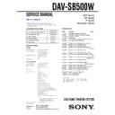 Sony DAV-SB500W Service Manual