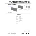 Sony MHC-DP800AV, MHC-S9D, MHC-SV7AV, MHC-VP800AV, SS-CT270, SS-RC270, SS-RS270 Service Manual