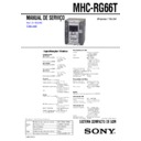 Sony MHC-RG66T Service Manual
