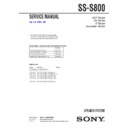 Sony SS-S800 Service Manual