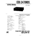 Sony CDX-5470RDS Service Manual