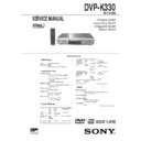 Sony DVP-K330 Service Manual