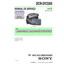 Sony DCR-DVD305 Service Manual