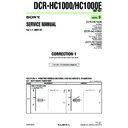 Sony DCR-HC1000, DCR-HC1000E (serv.man11) Service Manual