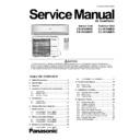 Panasonic CS-W18MKD, CS-W24MKD, CU-W18MKD, CU-W24MKD Service Manual
