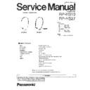 Panasonic RP-HS10PP, RP-HS27PP Service Manual