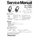 Panasonic RP-HT300PP, RP-HT400PP Service Manual