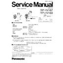 Panasonic RP-HV167PP, RP-HV180PP Service Manual