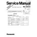 Panasonic RQ-SW20GD, RQ-SW20GC Service Manual Simplified