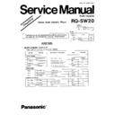 Panasonic RQ-SW20PP, RQ-SW20PC Service Manual Simplified