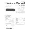 Panasonic RS-BX601 Service Manual