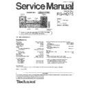 Panasonic RS-HD75E Service Manual