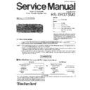 Panasonic RS-TR373M2EEBEGGCGN Service Manual