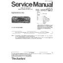 Panasonic RS-TR575M2EEBEGGCGN Service Manual
