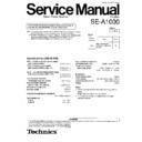 Panasonic SE-A1000 (serv.man2) Service Manual Simplified