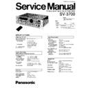 sv-3700 service manual