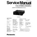Panasonic CQ-2100EU, CQ-2000EU Service Manual