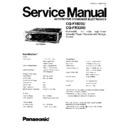 Panasonic CQ-FX620U, CQ-FR320U Service Manual