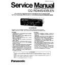 Panasonic CQ-RD445LEN, CQ-RD435LEN Service Manual