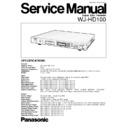 Panasonic WJ-HD100 Service Manual