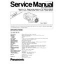 Panasonic WV-CLR920A, WV-CLR924AE Service Manual Simplified