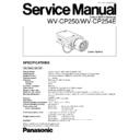 Panasonic WV-CP250, WV-CP254E Service Manual