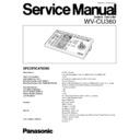 Panasonic WV-CU360 Service Manual