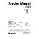 Panasonic ET-SD06 Service Manual