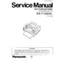 Panasonic KX-F1000AL Service Manual