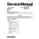 Panasonic UB-2315C, UB-2815C Service Manual Supplement