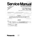 Panasonic KX-TD170X (serv.man3) Service Manual Supplement