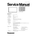 Panasonic TH-50PHD8BK, TH-50PHD8BS, TH-50PHD8EK, TH-50PHD8ES Service Manual