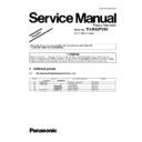 Panasonic TH-R42PV80 Service Manual Simplified