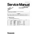 Panasonic TH-R42PY80K Service Manual Simplified