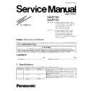 Panasonic KX-P7105, KX-P7110 Service Manual Supplement