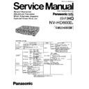 Panasonic NV-HD600EC Service Manual