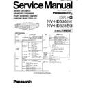 Panasonic NV-HD630EG, NV-HD630EG-S, NV-HD630B, NV-HD630B-S, NV-HD630BL, NV-HD630EC, NV-HD630EC-S, NV-HD628EG Service Manual