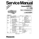 Panasonic NV-HS950EEP Service Manual Simplified