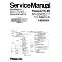 Panasonic NV-SD225AM, NV-SD225AMJ, NV-SD225EU, NV-SD220AM, NV-SD220AMJ Service Manual