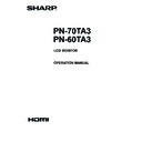 Sharp PN-60TB3 (serv.man9) User Guide / Operation Manual