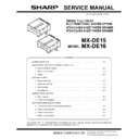 Sharp MX-DE15, MX-16 Service Manual