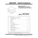 Sharp MX-DE20 Service Manual