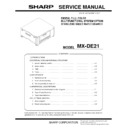 Sharp MX-DE21 Service Manual