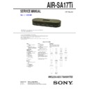 Sony AIR-SA17TI Service Manual
