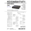 Sony BDV-E300, BDV-E801, BDV-T10, BDV-T11, HCD-E300, HCD-E301, HCD-E801, HCD-T10, HCD-T11 Service Manual