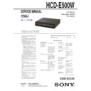 Sony BDV-E500W, HCD-E500W Service Manual