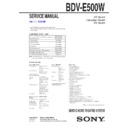 Sony BDV-E500W Service Manual